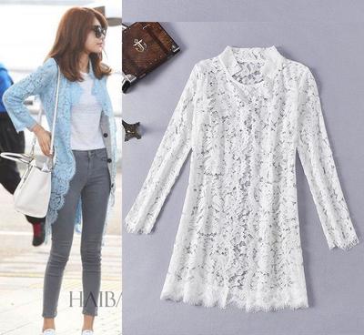 2015秋季新款睫毛蕾絲披肩開衫薄外套——歐洲站高端女裝批發的風尚之選